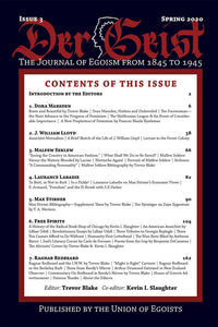 Der Geist: The Journal of Egoism from 1845 to 1945  | Issue 3