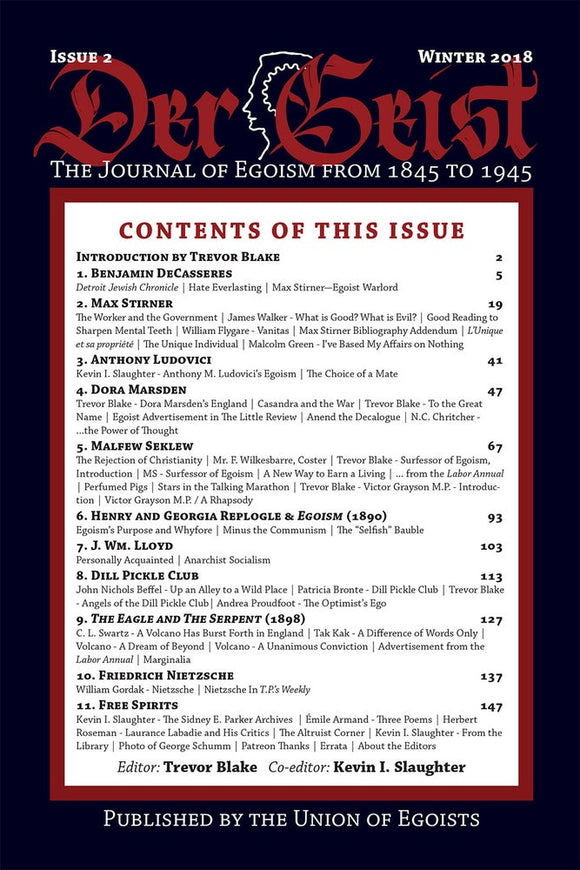 Der Geist: The Journal of Egoism from 1845 to 1945  | Issue 2