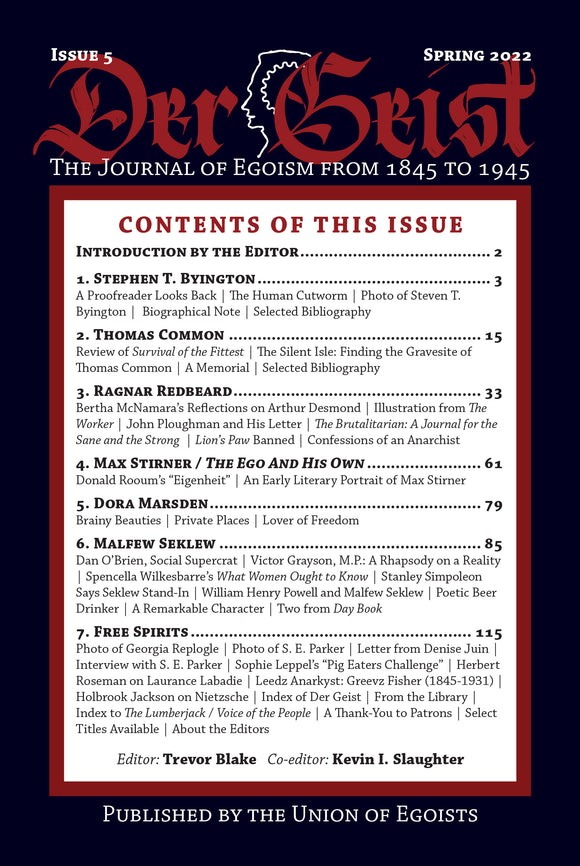 Der Geist: The Journal of Egoism from 1845 to 1945 | Issue 5